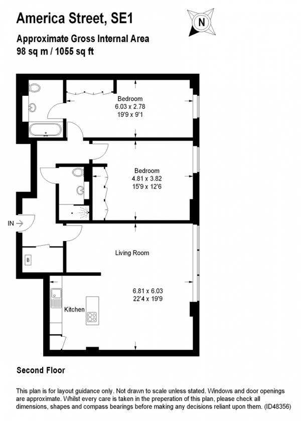 Floor Plan Image for 2 Bedroom Apartment for Sale in America House, Borough, SE1