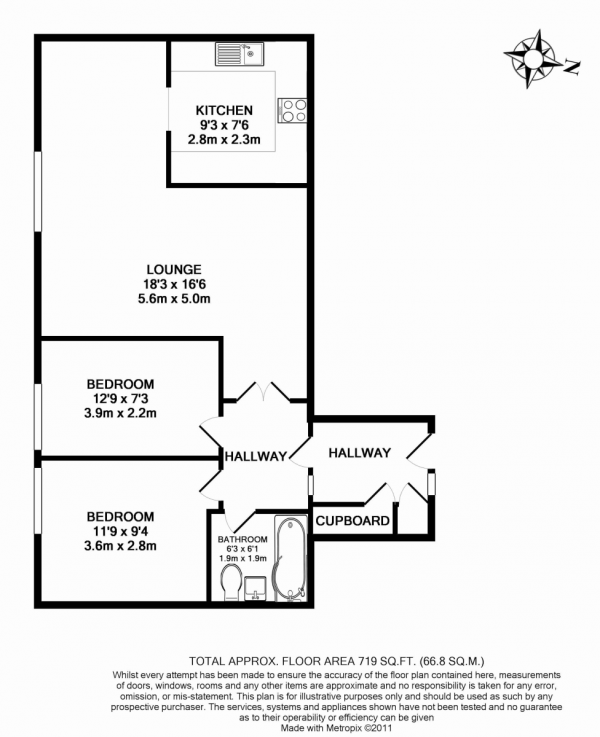 Floor Plan Image for 2 Bedroom Flat for Sale in Linwood Close, Camberwell, SE5