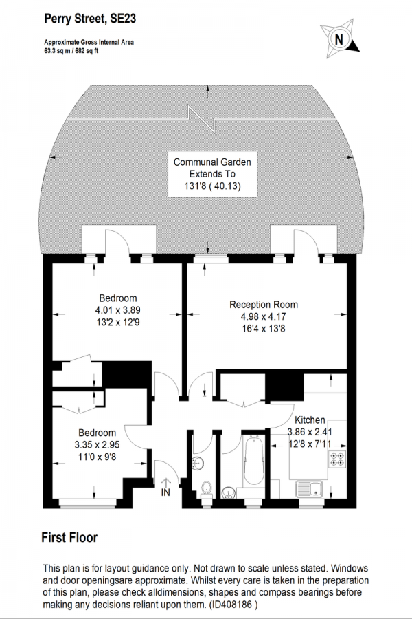 Floor Plan Image for 2 Bedroom Apartment for Sale in Perystreete, London