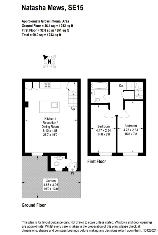 Floor Plan Image for 2 Bedroom Mews for Sale in Natasha Mews