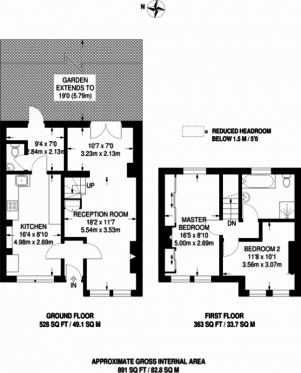 Floor Plan Image for 2 Bedroom Terraced House for Sale in Gladwell Road, Bromley, BR1 (jh)