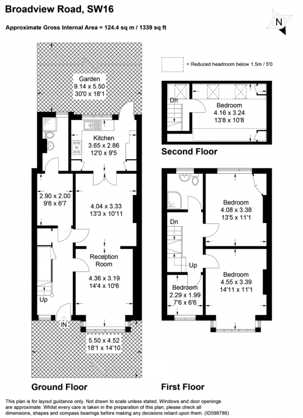 Floor Plan Image for 3 Bedroom Terraced House for Sale in Broadview Road, Streatham, SW16 (jh)