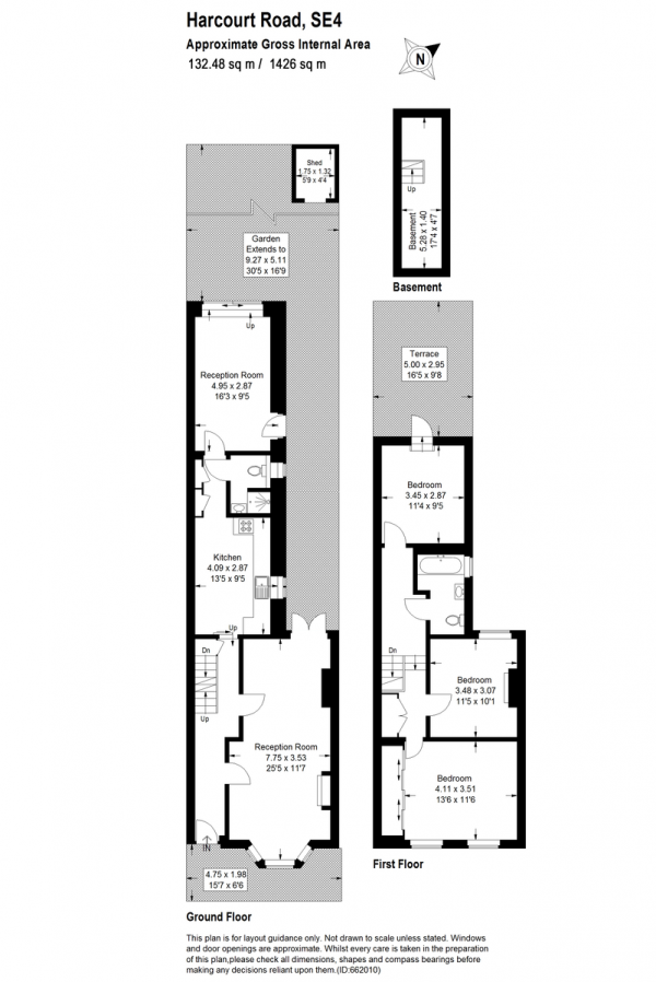 Floor Plan Image for 3 Bedroom Terraced House for Sale in Harcourt Road, Brockley, SE4