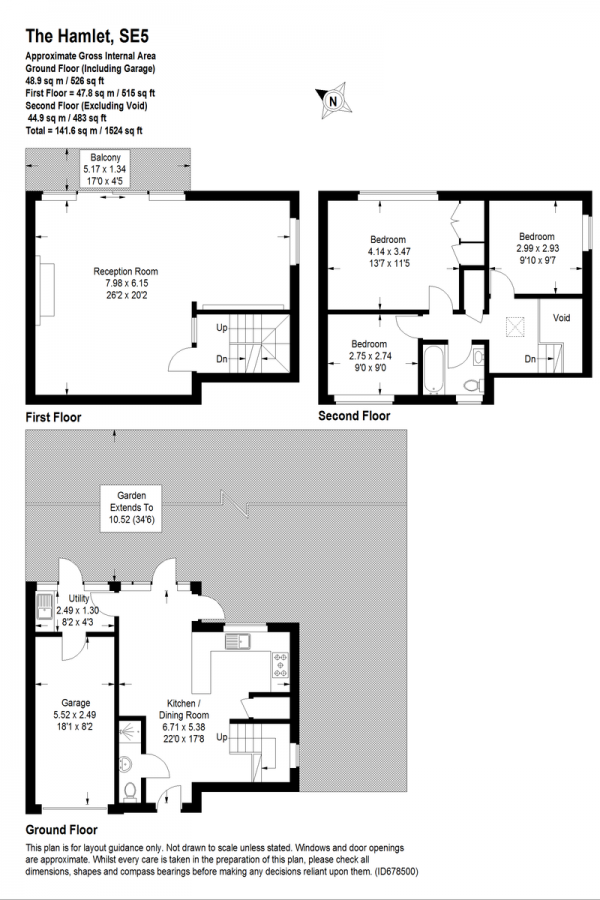 Floor Plan Image for 3 Bedroom Town House for Sale in The Hamlet, Camberwell, SE5
