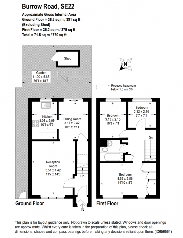 Floor Plan Image for 3 Bedroom End of Terrace House for Sale in Burrow Road, East Dulwich, SE22