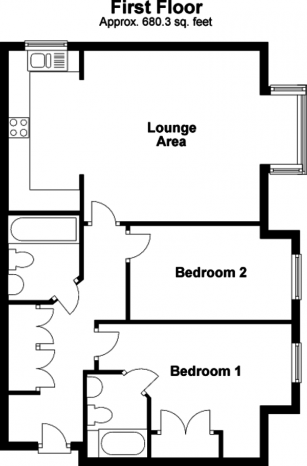 Floor Plan Image for 2 Bedroom Apartment for Sale in Frigenti Place, Maidstone, ME14