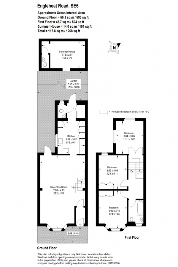 Floor Plan Image for 3 Bedroom Terraced House for Sale in Engleheart Road, Catford, SE6