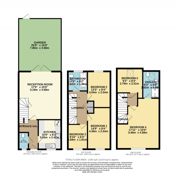 Floor Plan Image for 5 Bedroom Terraced House for Sale in Eaton Place, Larkfield, ME20