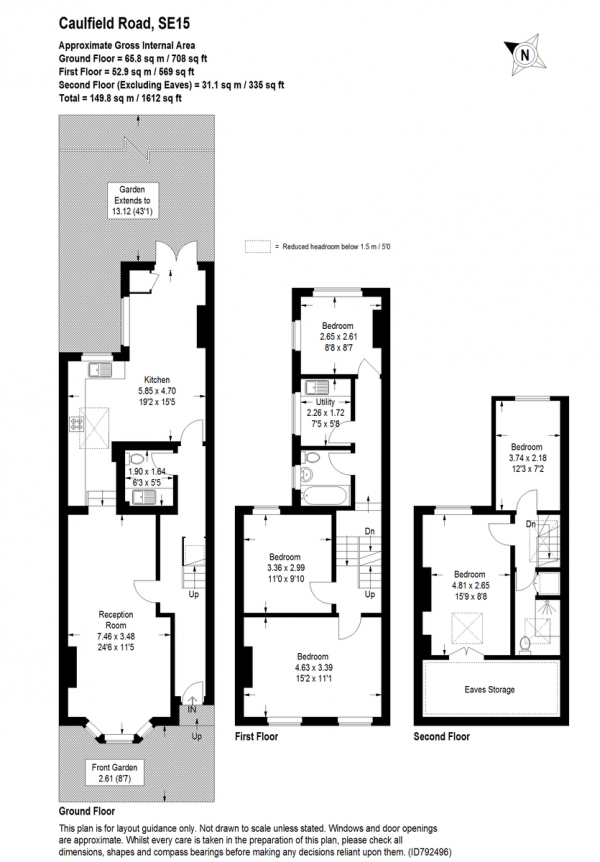 Floor Plan Image for 5 Bedroom Terraced House for Sale in Caulfield Road, Nunhead, SE15