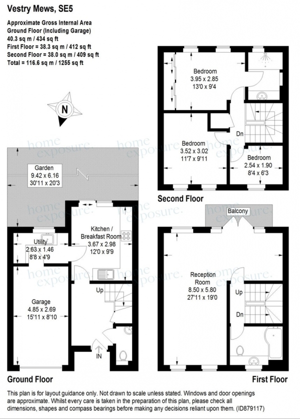 Floor Plan Image for 3 Bedroom Terraced House for Sale in Vestry Mews, Camberwell, SE5