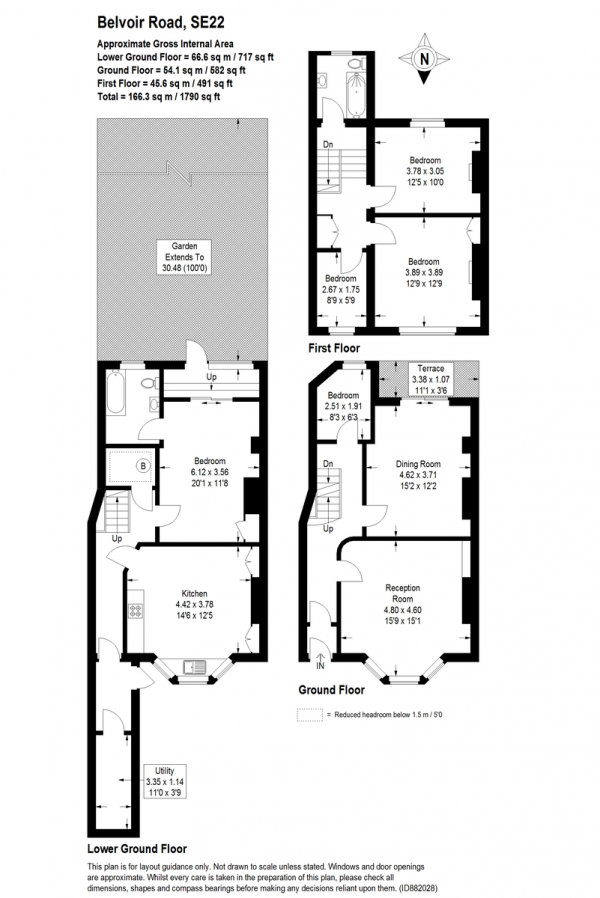 Floor Plan Image for 4 Bedroom Terraced House for Sale in Belvoir Road, East Dulwich, SE22