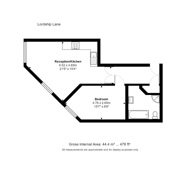 Floor Plan Image for 1 Bedroom Apartment for Sale in Lordship Lane, East Dulwich, SE22