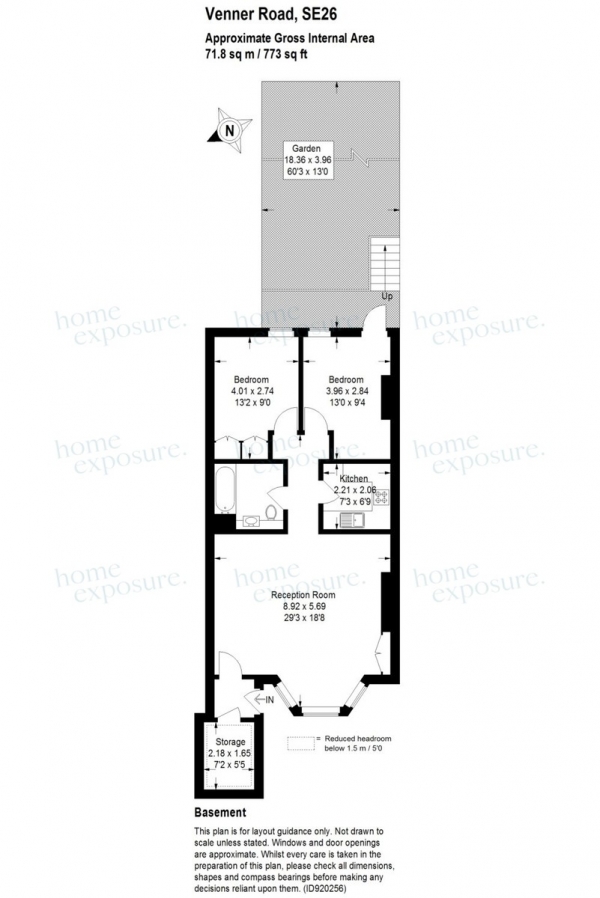 Floor Plan Image for 2 Bedroom Ground Flat for Sale in Venner Road, Sydenham, SE26