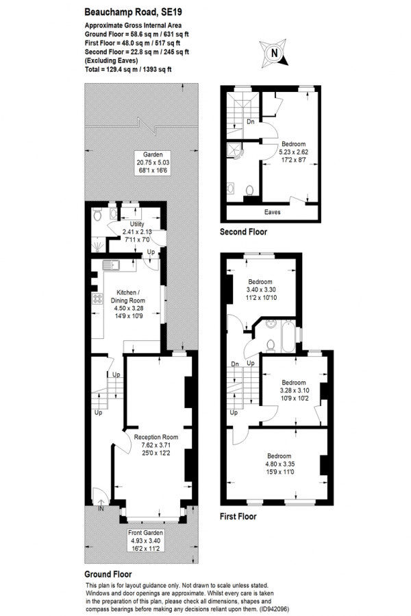 Floor Plan Image for 4 Bedroom Terraced House for Sale in Beauchamp Road, Upper Norwood, SE19