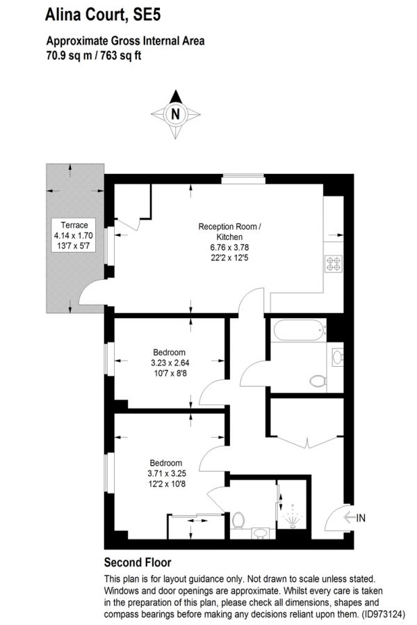 Floor Plan Image for 2 Bedroom Apartment for Sale in Lomond Grove, Camberwell, SE5