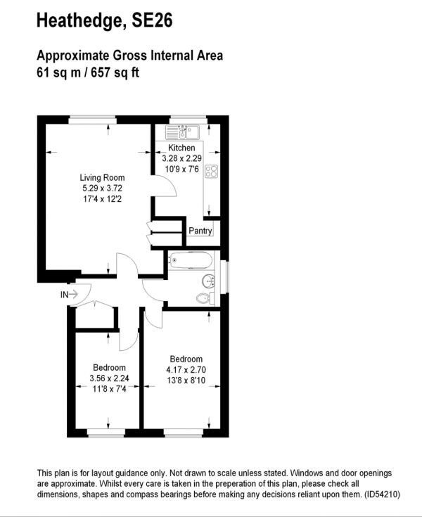 Floor Plan Image for 2 Bedroom Apartment for Sale in Heathedge, Sydenham SE26