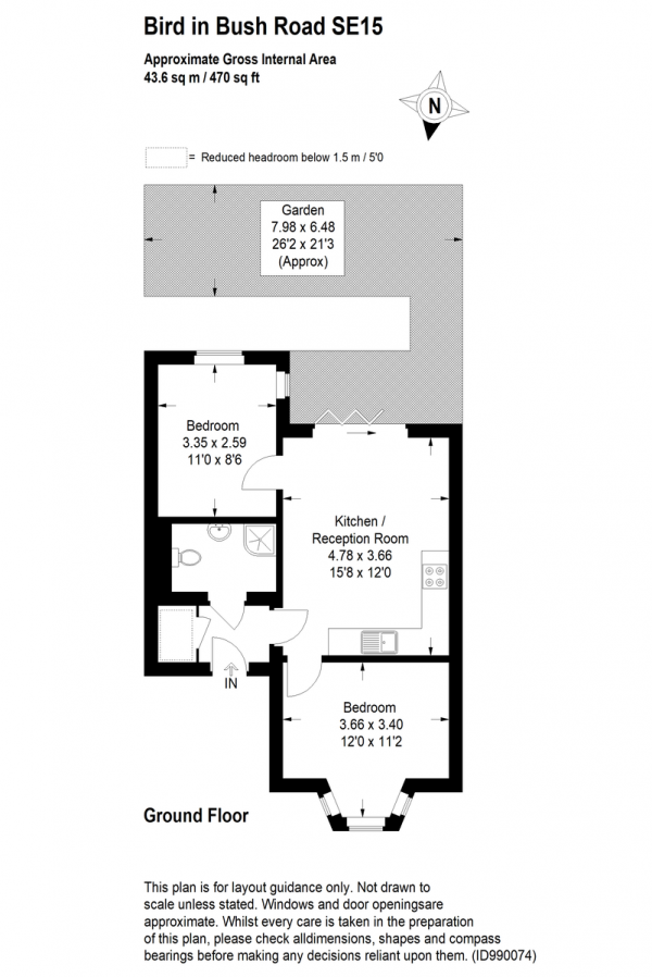 Floor Plan Image for 2 Bedroom Apartment for Sale in Bird in Bush Road, Peckham, SE15