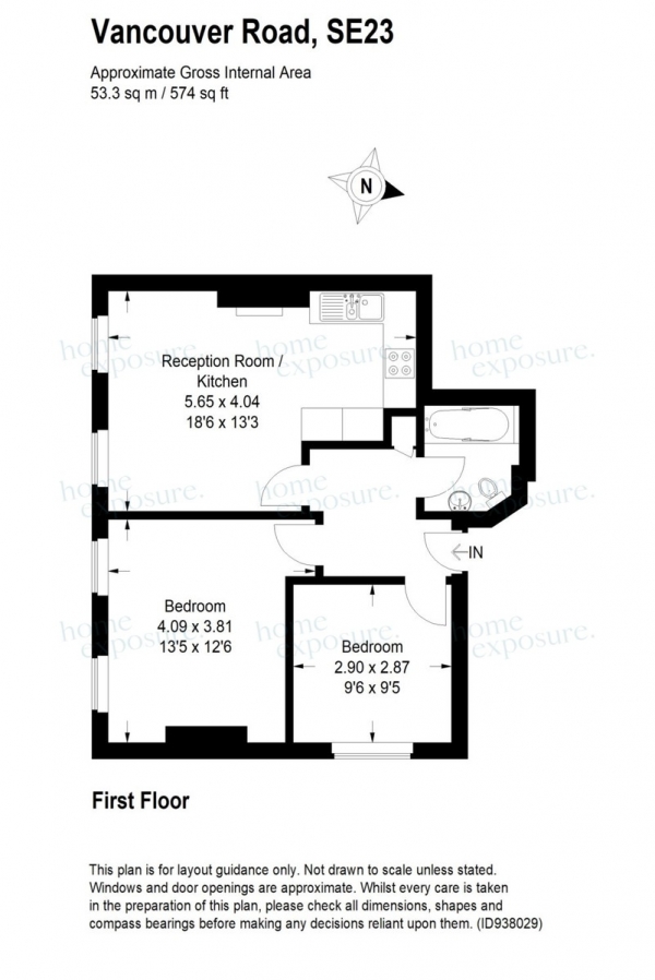 Floor Plan Image for 2 Bedroom Ground Flat for Sale in Vancouver Road, Forest Hill, SE23