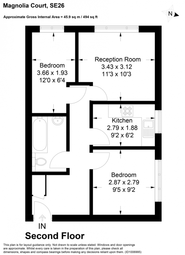 Floor Plan Image for 2 Bedroom Apartment for Sale in Lawrie Park Road, Sydenham, SE26