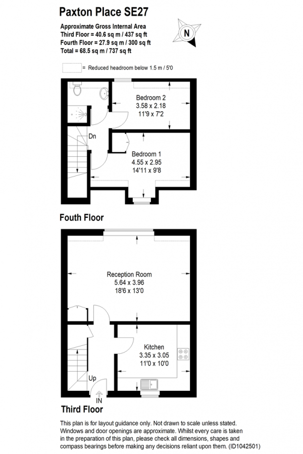 Floor Plan Image for 2 Bedroom Flat for Sale in Paxton Place, West Norwood, SE27