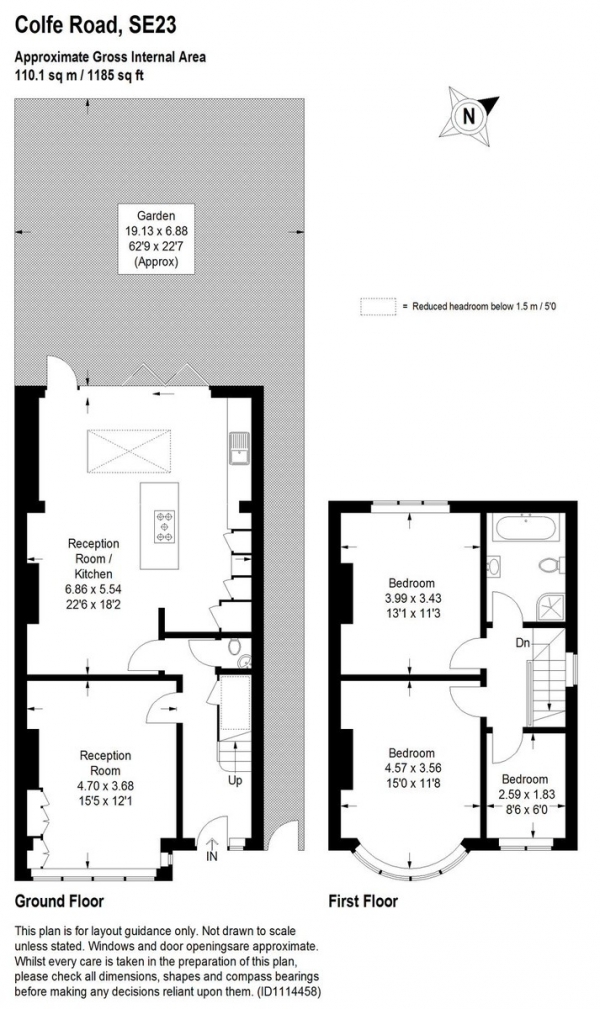 Floor Plan for 3 Bedroom End of Terrace House for Sale in Colfe Road, Forest Hill, SE23, SE23, 2ER - Offers in Excess of &pound825,000