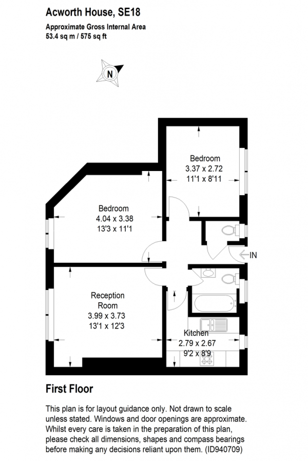 Floor Plan Image for 2 Bedroom Apartment for Sale in Barnfield Road, Plumstead, SE18