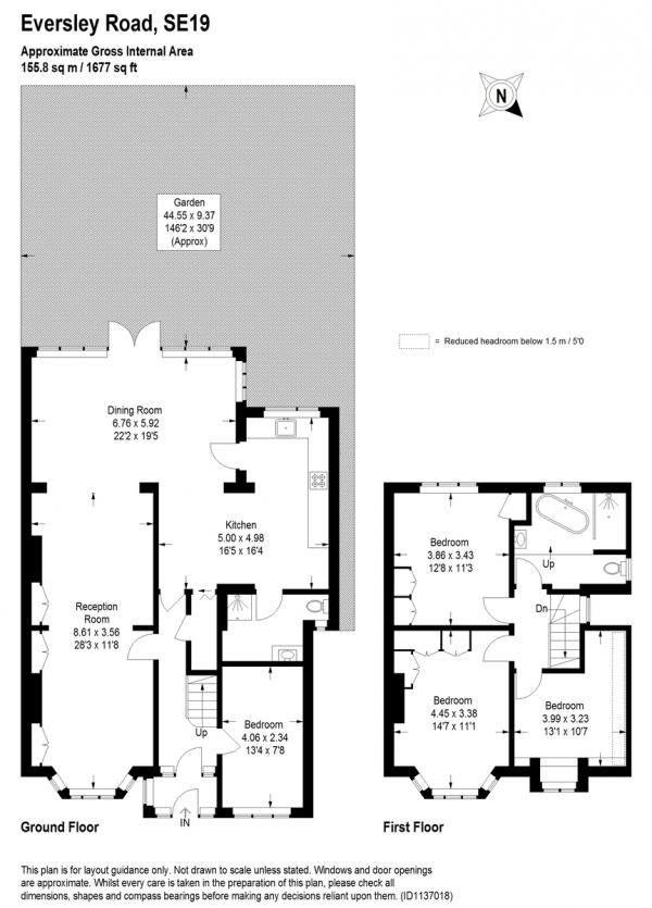 Floor Plan for 4 Bedroom Semi-Detached House for Sale in Eversley Road, Crystal Palace SE19 3QS, SE19, 3QS - Offers in Excess of &pound1,250,000