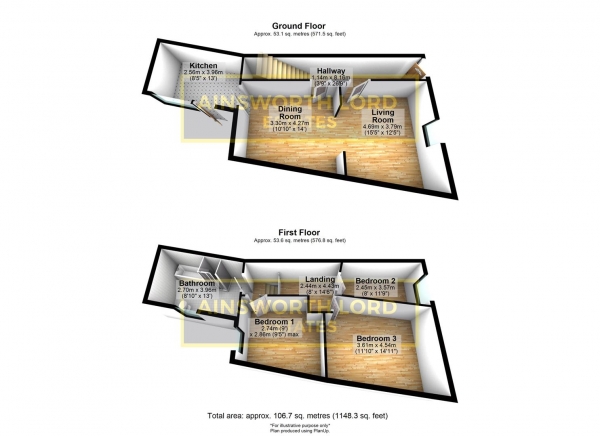 Floor Plan Image for 3 Bedroom Terraced House for Sale in Ivy Street, Blackburn