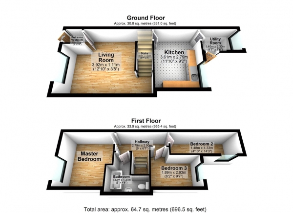 Floor Plan Image for 3 Bedroom End of Terrace House for Sale in Prince Street, Darwen