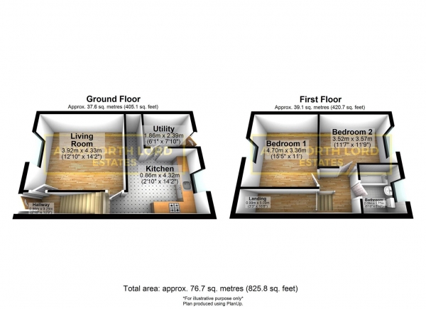 Floor Plan Image for 2 Bedroom Terraced House for Sale in Hodder Grove, Darwen