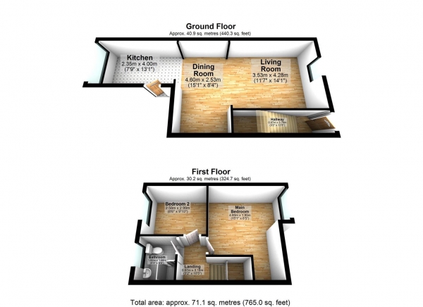 Floor Plan Image for 2 Bedroom Terraced House for Sale in Moorgate St. Mill Hill, Blackburn