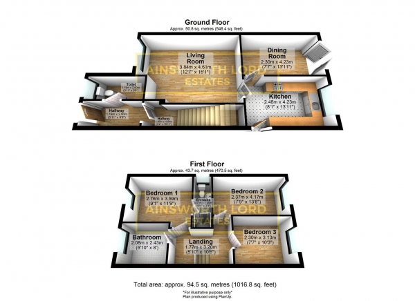 Floor Plan Image for 3 Bedroom Detached House for Sale in Abbott Clough Avenue, Blackburn