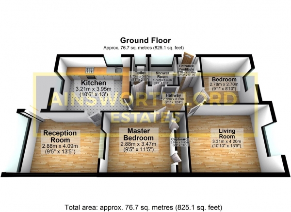 Floor Plan Image for 2 Bedroom Semi-Detached Bungalow for Sale in St Michael's Close, Holly Tree, Blackburn