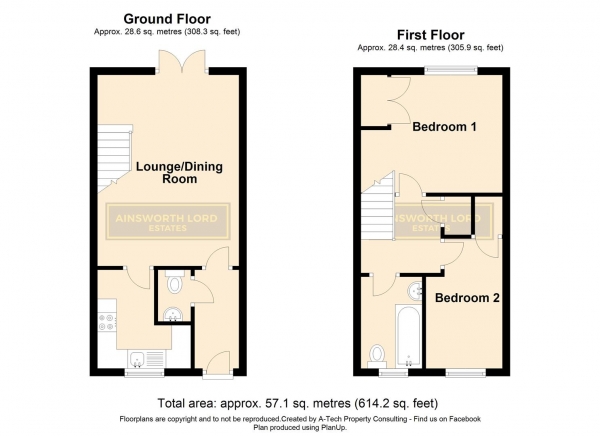 Floor Plan Image for 2 Bedroom Semi-Detached House for Sale in Lindisfarne Avenue, Highercroft Area, Blackburn