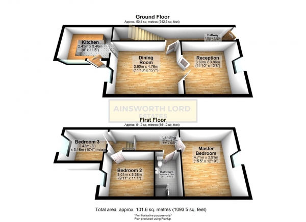 Floor Plan Image for 3 Bedroom Terraced House for Sale in St. Aidans Avenue, Blackburn