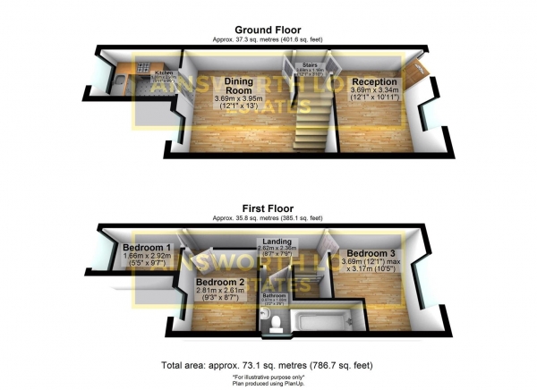 Floor Plan Image for 3 Bedroom Terraced House for Sale in Portland Street, Darwen