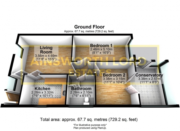 Floor Plan Image for 2 Bedroom Semi-Detached Bungalow for Sale in St. Michael's Close, Feniscowles, Blackburn