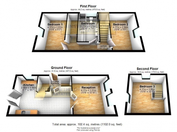 Floor Plan Image for 3 Bedroom Property for Sale in Belthorn Road, Belthorn, Blackburn