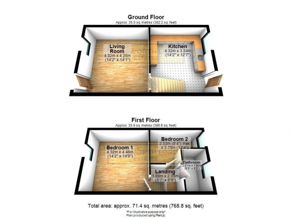 Floor Plan Image for 2 Bedroom End of Terrace House for Sale in Bright Street, Darwen