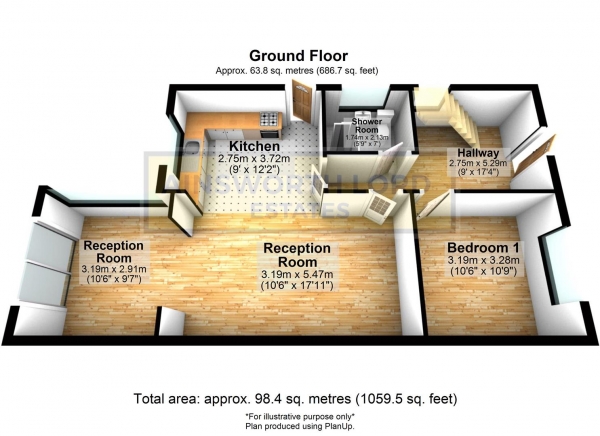 Floor Plan Image for 3 Bedroom Semi-Detached Bungalow for Sale in Pole Lane, Darwen