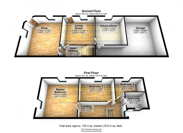 Floor Plan Image for 3 Bedroom End of Terrace House for Sale in Spring Street, Rishton, Blackburn