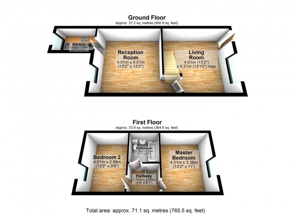 Floor Plan Image for 2 Bedroom Terraced House to Rent in St Johns Road, Burnley