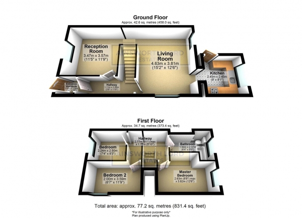 Floor Plan Image for 3 Bedroom End of Terrace House for Sale in Starkie Street, Darwen