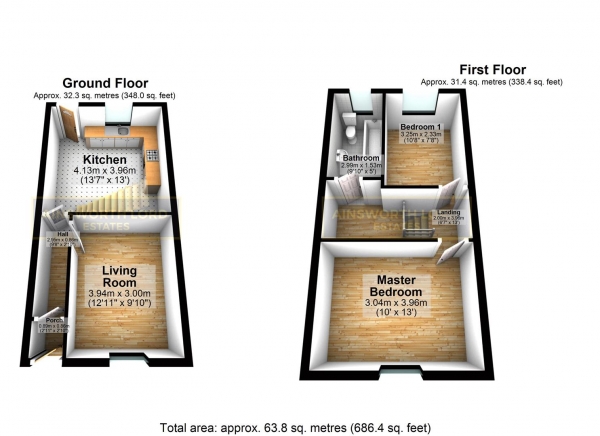 Floor Plan Image for 2 Bedroom Terraced House to Rent in Francis Street, Mill Hill, Blackburn