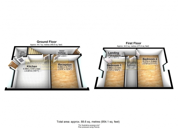 Floor Plan Image for 2 Bedroom Terraced House for Sale in Laurel Avenue, Darwen