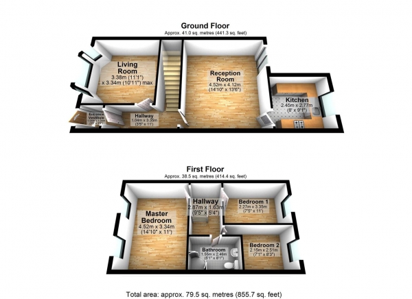 Floor Plan Image for 3 Bedroom Terraced House for Sale in Nares Road, Witton, Blackburn