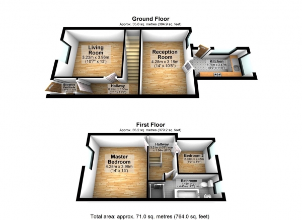 Floor Plan Image for 2 Bedroom Terraced House for Sale in New Chapel Street, Mill Hill, Blackburn