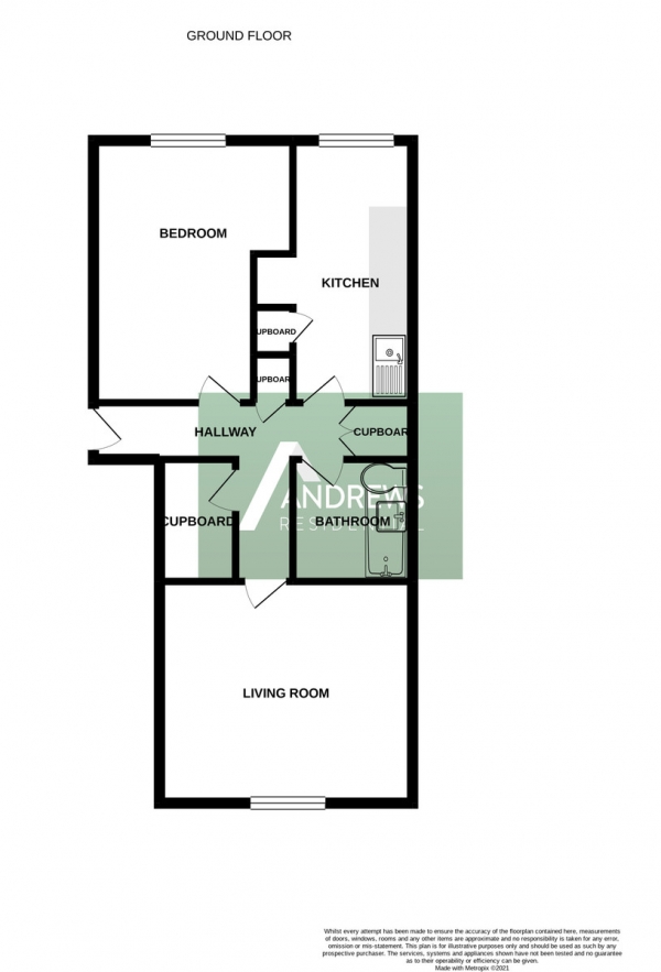 Floor Plan Image for 1 Bedroom Flat to Rent in Enfield Close, Uxbridge