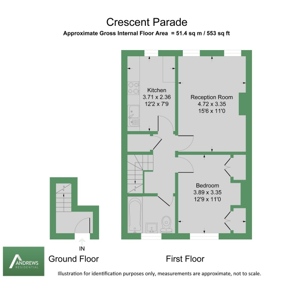 Floor Plan Image for 1 Bedroom Apartment to Rent in Uxbridge Road, Uxbridge