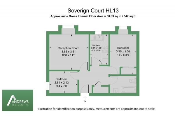 Floor Plan Image for 2 Bedroom Apartment to Rent in Totteridge Avenue, High Wycombe